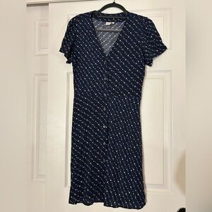 Gap Navy Floral Button-Front  Dress